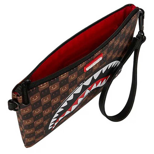 Sprayground Τσαντάκι ώμου Sharks In Paris WTF Bubble Brown Check Crossover Clutch